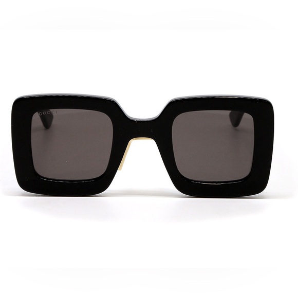 NEW GG1718S 001 GUCCI BLACK GREY SQUARE WOMEN GUCCI SUNGLASSES - Picture 1 of 5